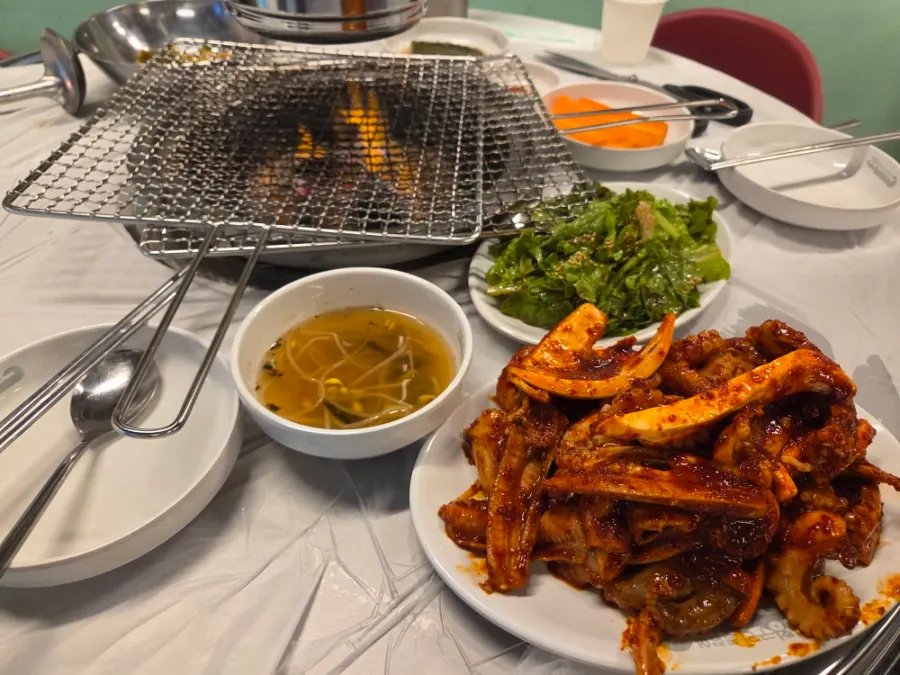 Hagfish and webfoot octopus tossed in seasoning