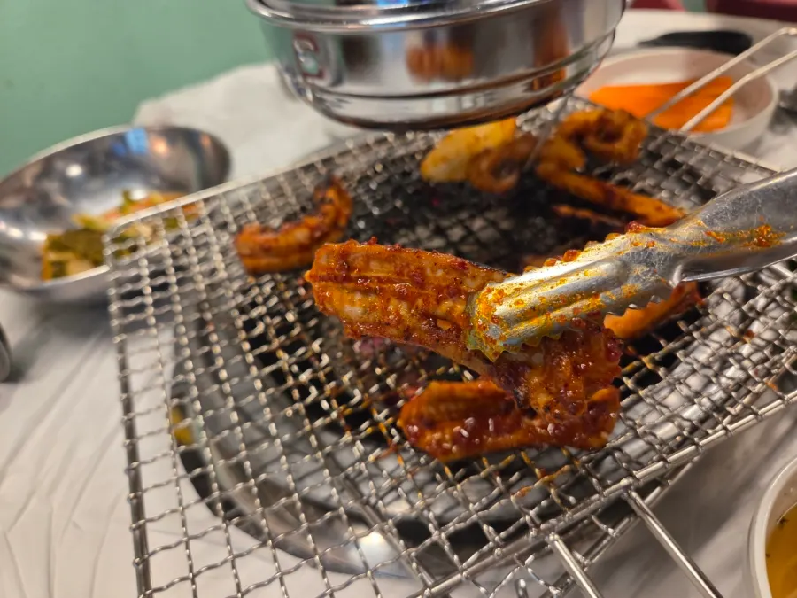 Lightly grilled webfoot octopus