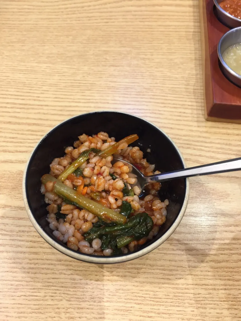 Barley rice with yeolmu and gochujang