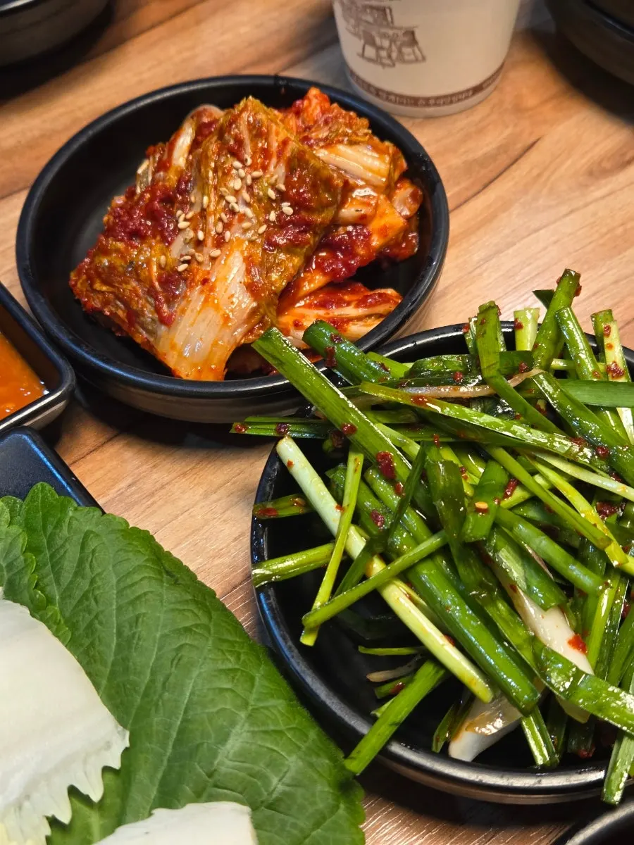 Basic table setting with wrap vegetables and side dishes