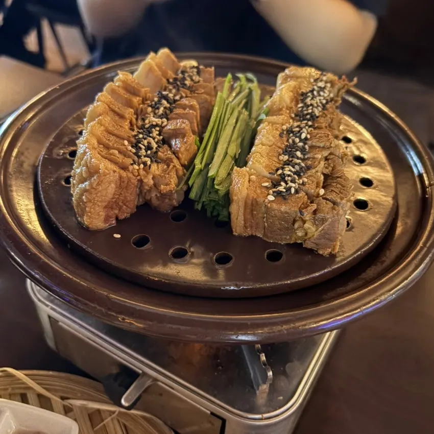 Boiled pork with napa cabbage and dried radish side dishes