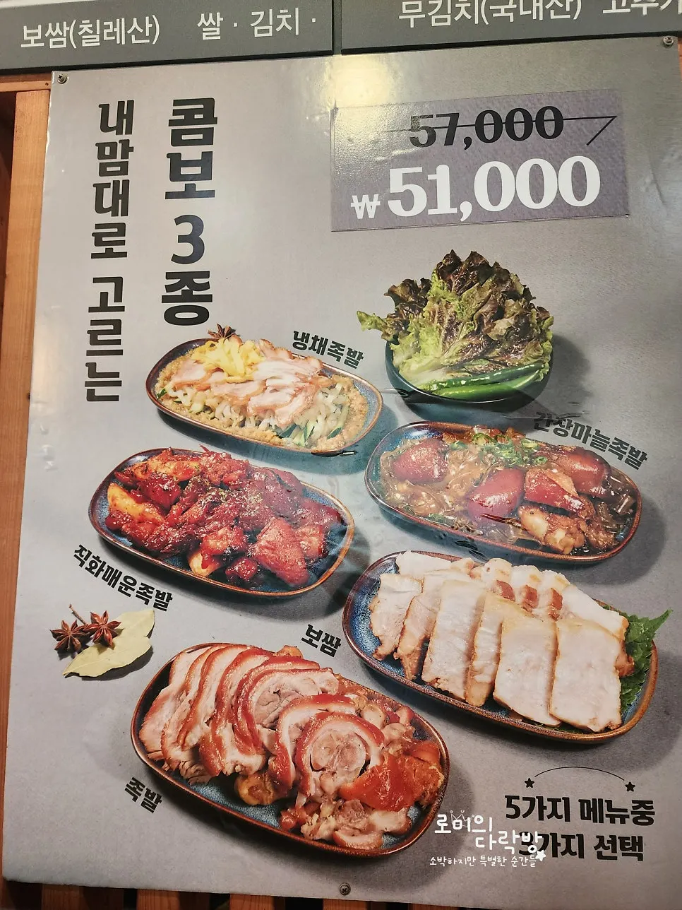 The Jokbal menu board