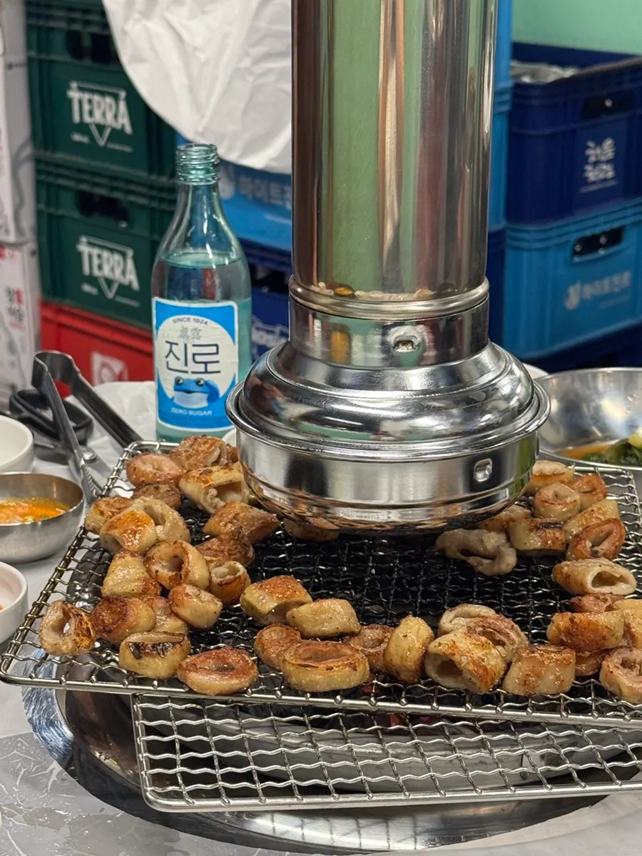 Grilled makchang with a juicy interior