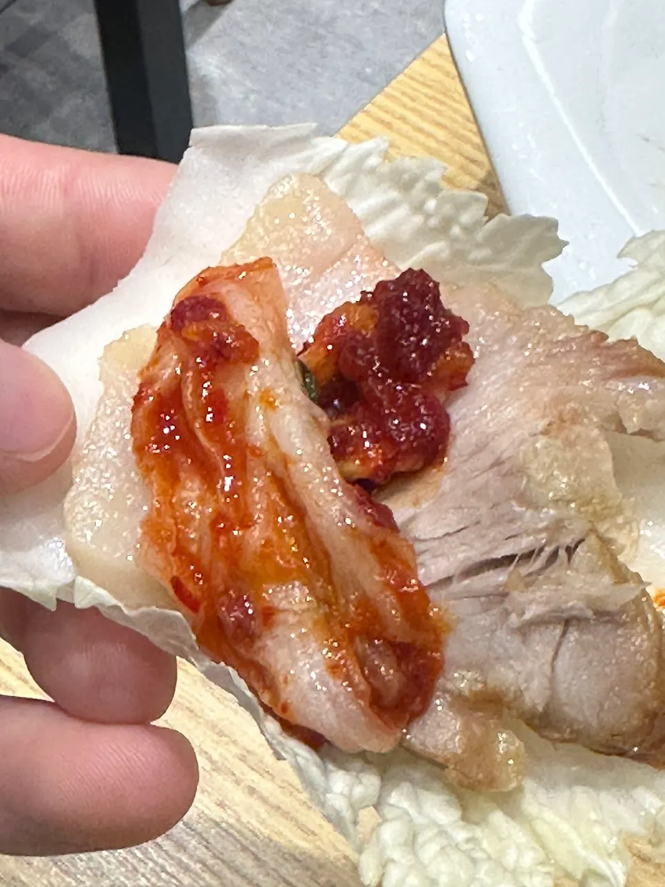 Thickly sliced samback bossam meat