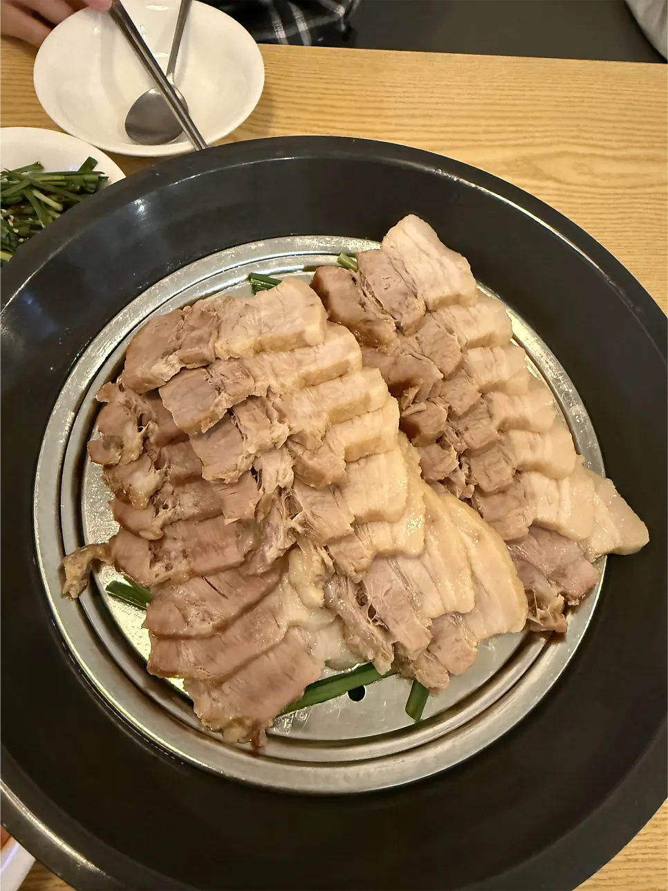Three sauces including garlic sauce and ssamjang