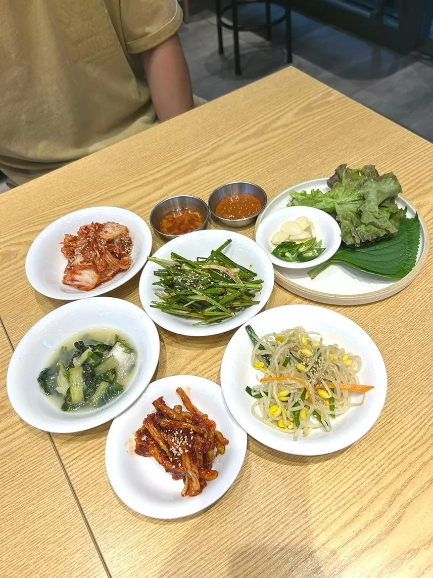 Yeolmu bibimbap ingredients at the self-bar