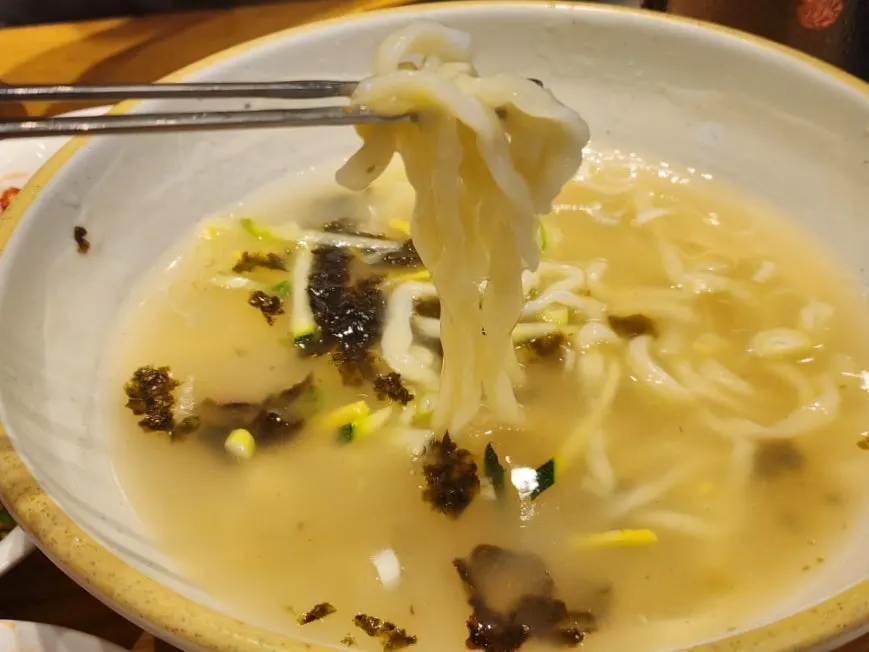 Kalguksu portioned out for our kid