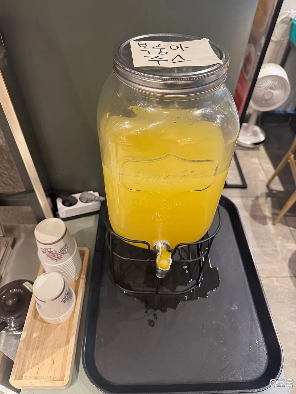 Peach juice served for dessert