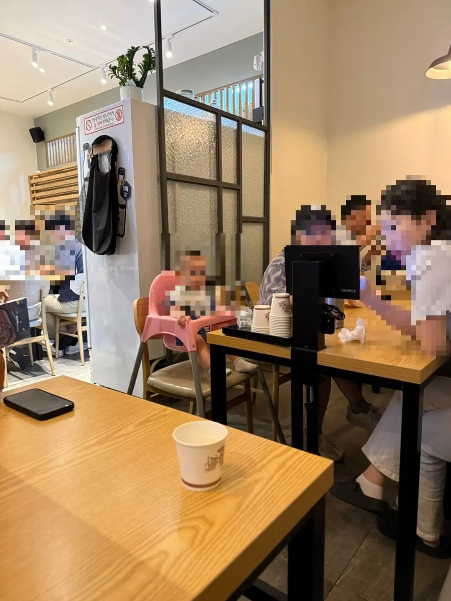 Tables inside Sambaekga during dinner time