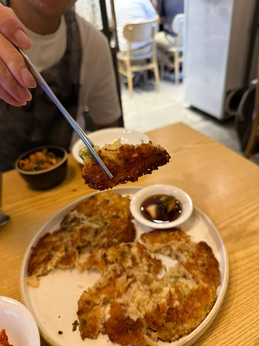 Cross-section of the mung bean pancake