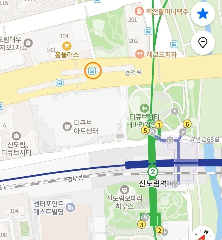 Route guide from Sindorim Station to The Jokbal Sindorim Main Branch