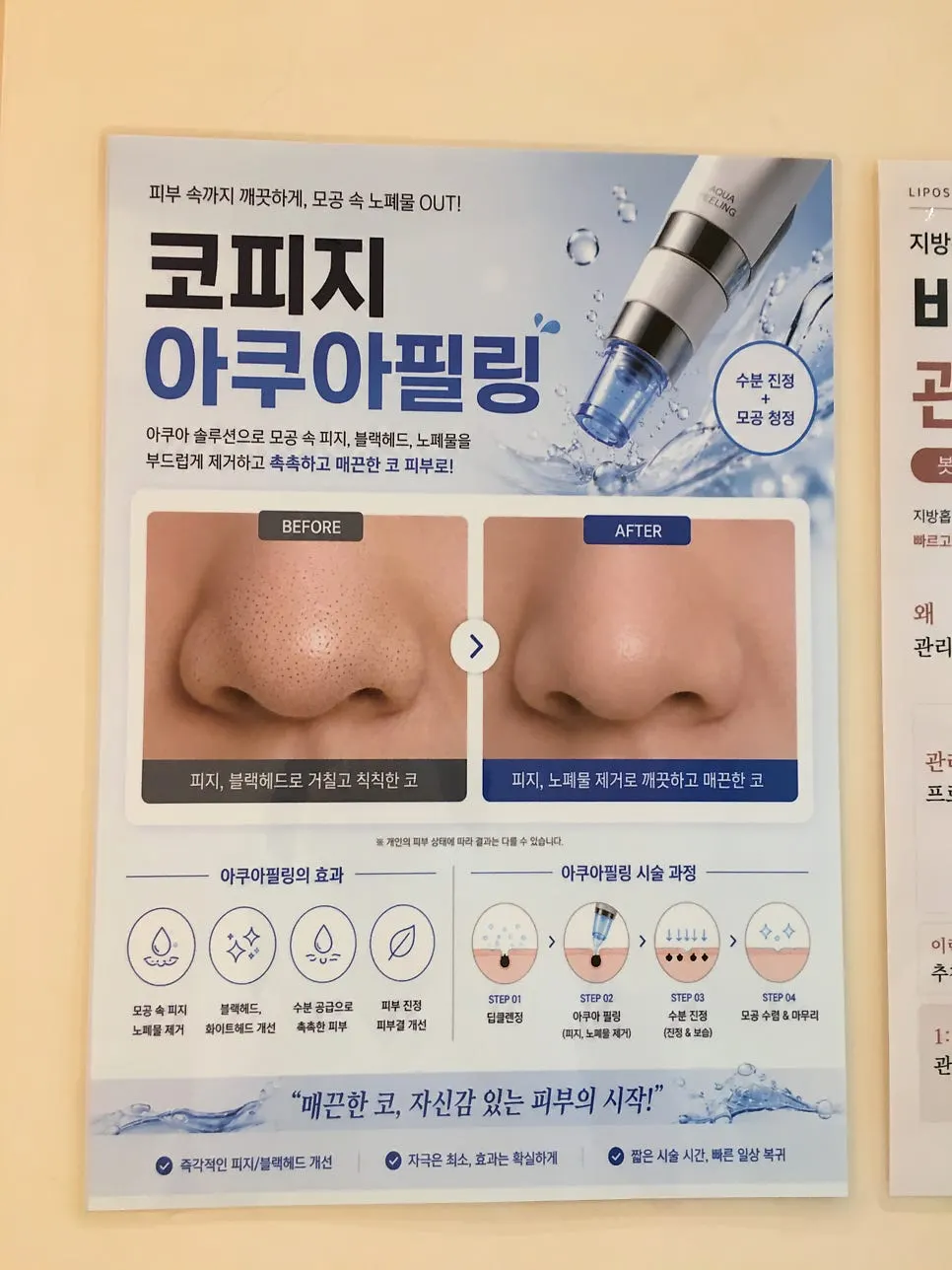 Wall display of skin care programs