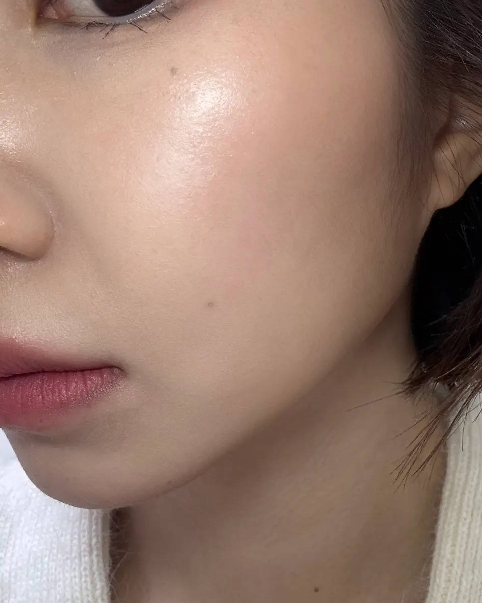 Bare skin right after finishing the October facial