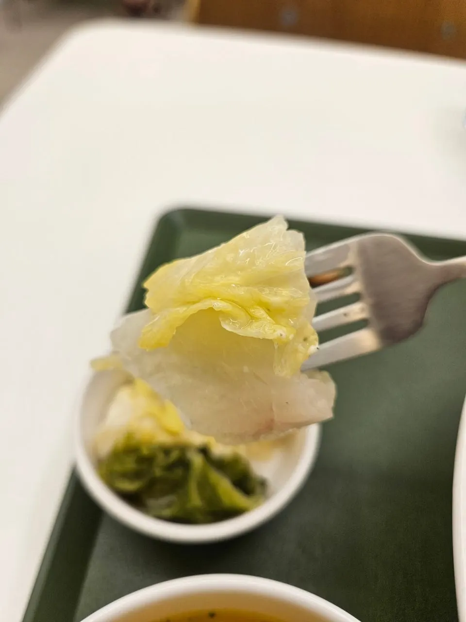 A plate of crisp baek-kimchi side dish