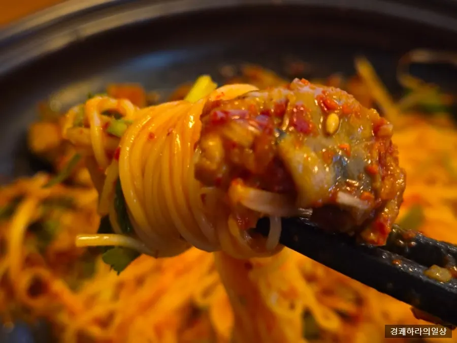 Minari golbaengi made with a whole can of sea snails
