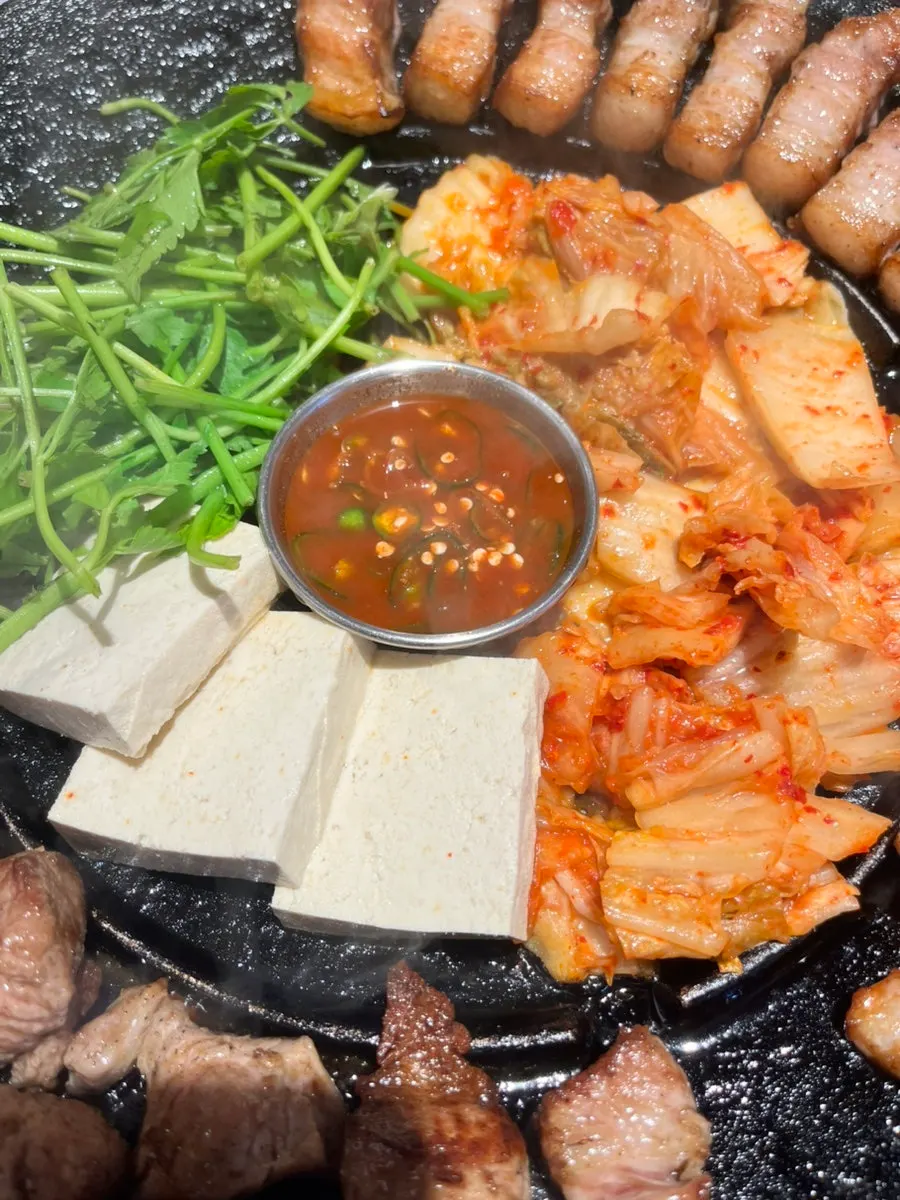 Two-person set grilled in the kitchen