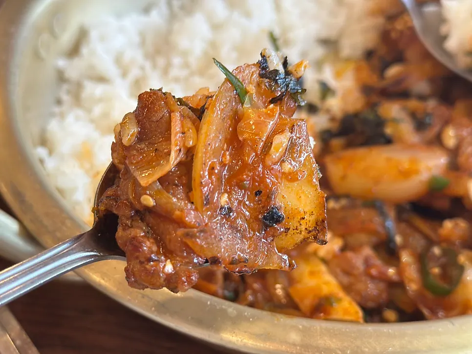 A bowl of spicy pork rice bowl