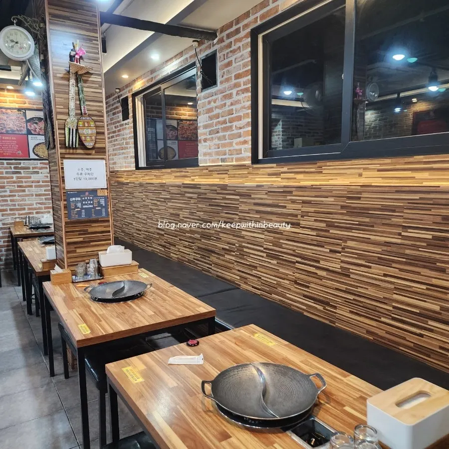 Seating with generous spacing between tables