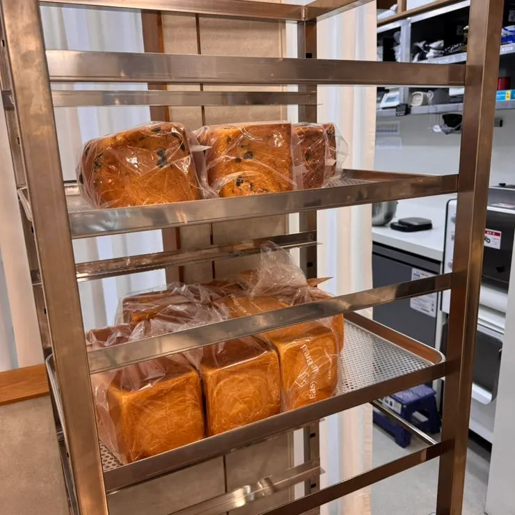 Milk bread displayed inside the store