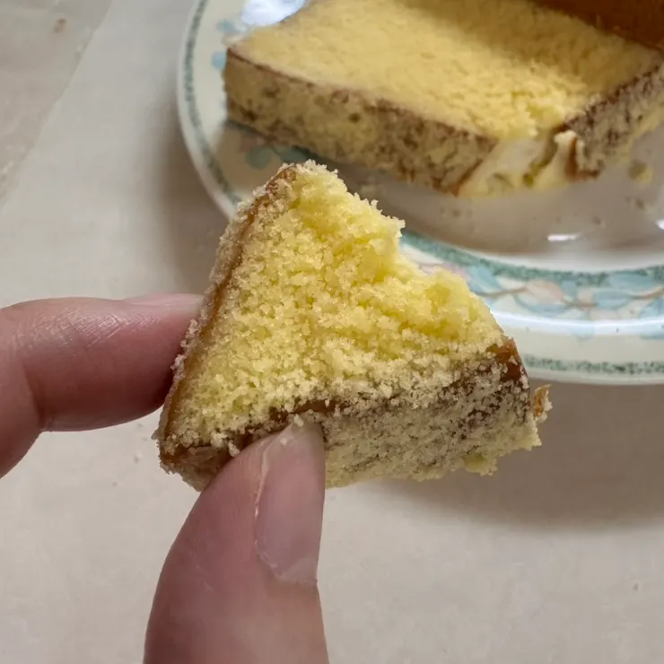 Cross-section of the cream castella milk bread