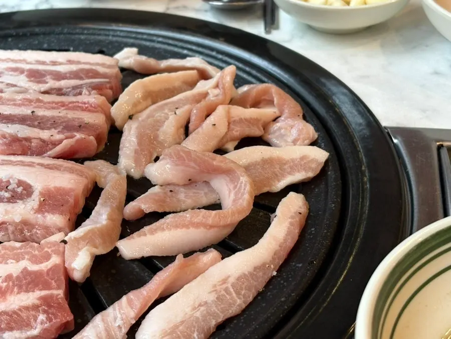 Fresh raw meat with a variety of cuts