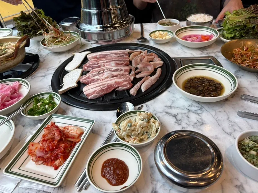 Meat set before going onto the grill