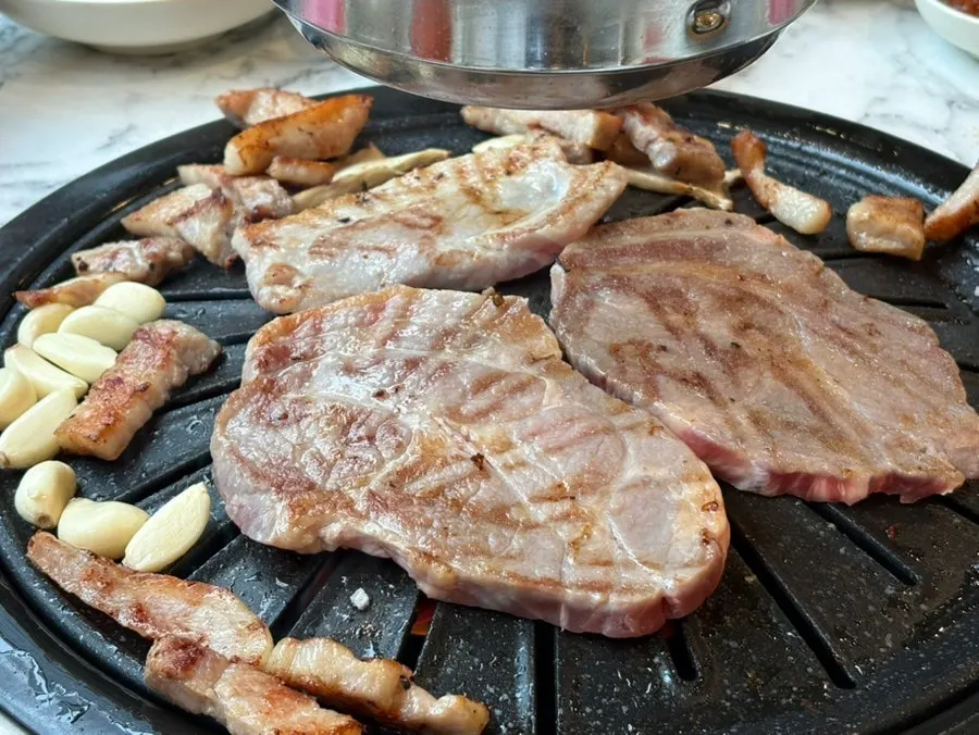 A piece of well-cooked pork belly