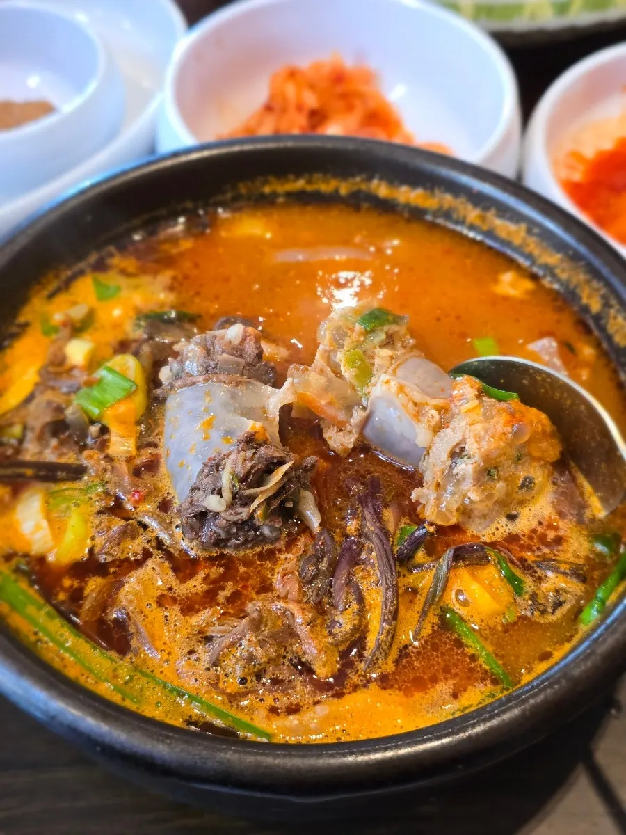 속이 알찬 수제 순대 단면