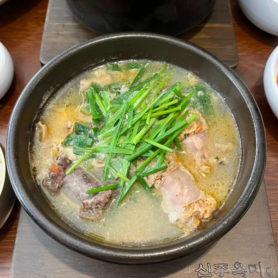 Myeongin sundaeguk served in a stone pot