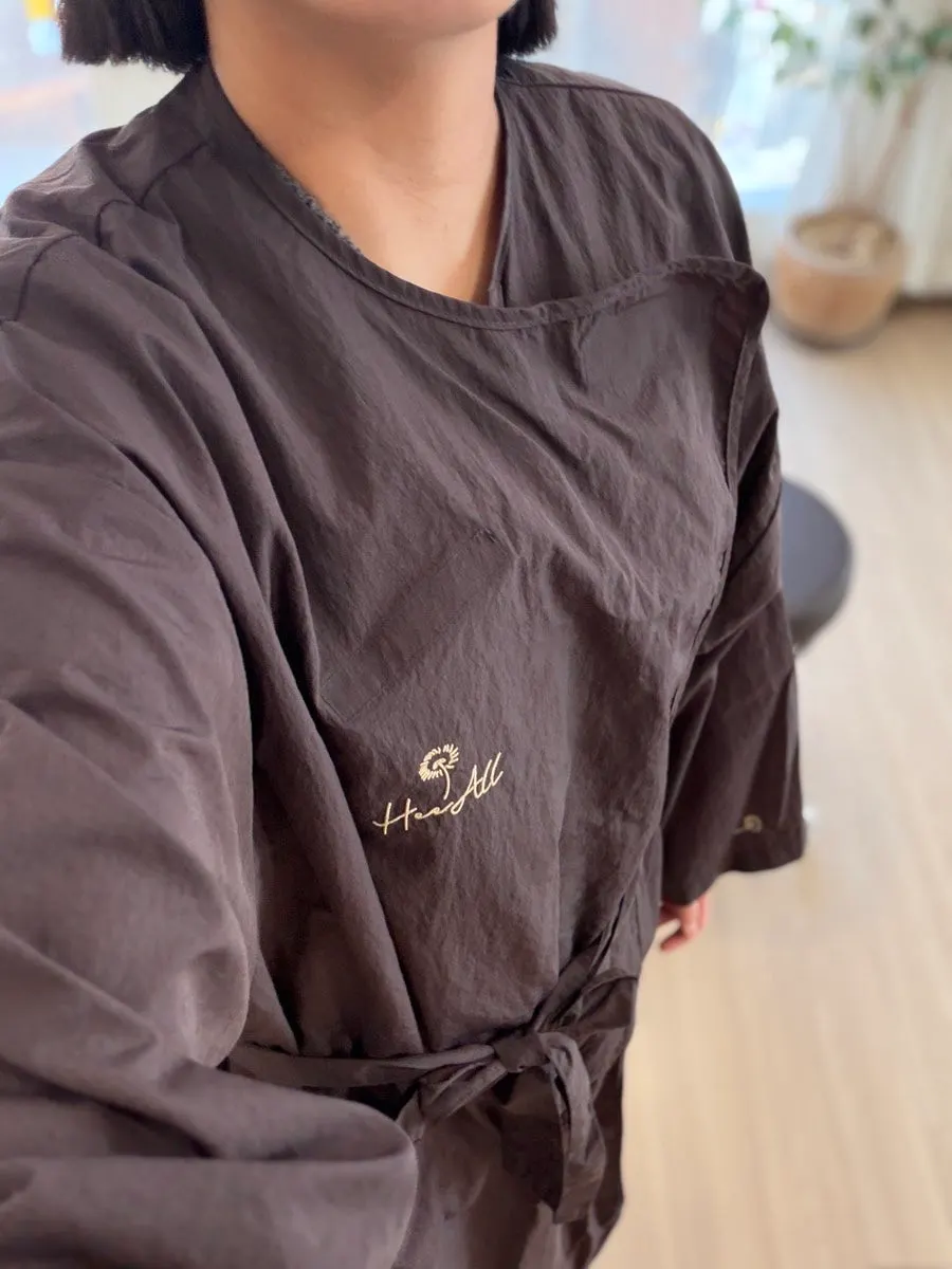 Photo of a salon gown and treatment preparation
