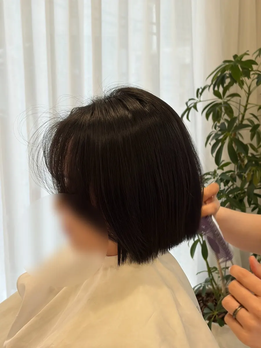Photo of the bob silhouette after the volume magic treatment