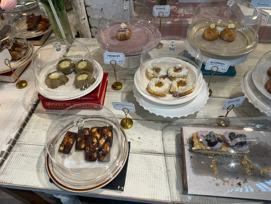 Bakery display case at Something About Coffee