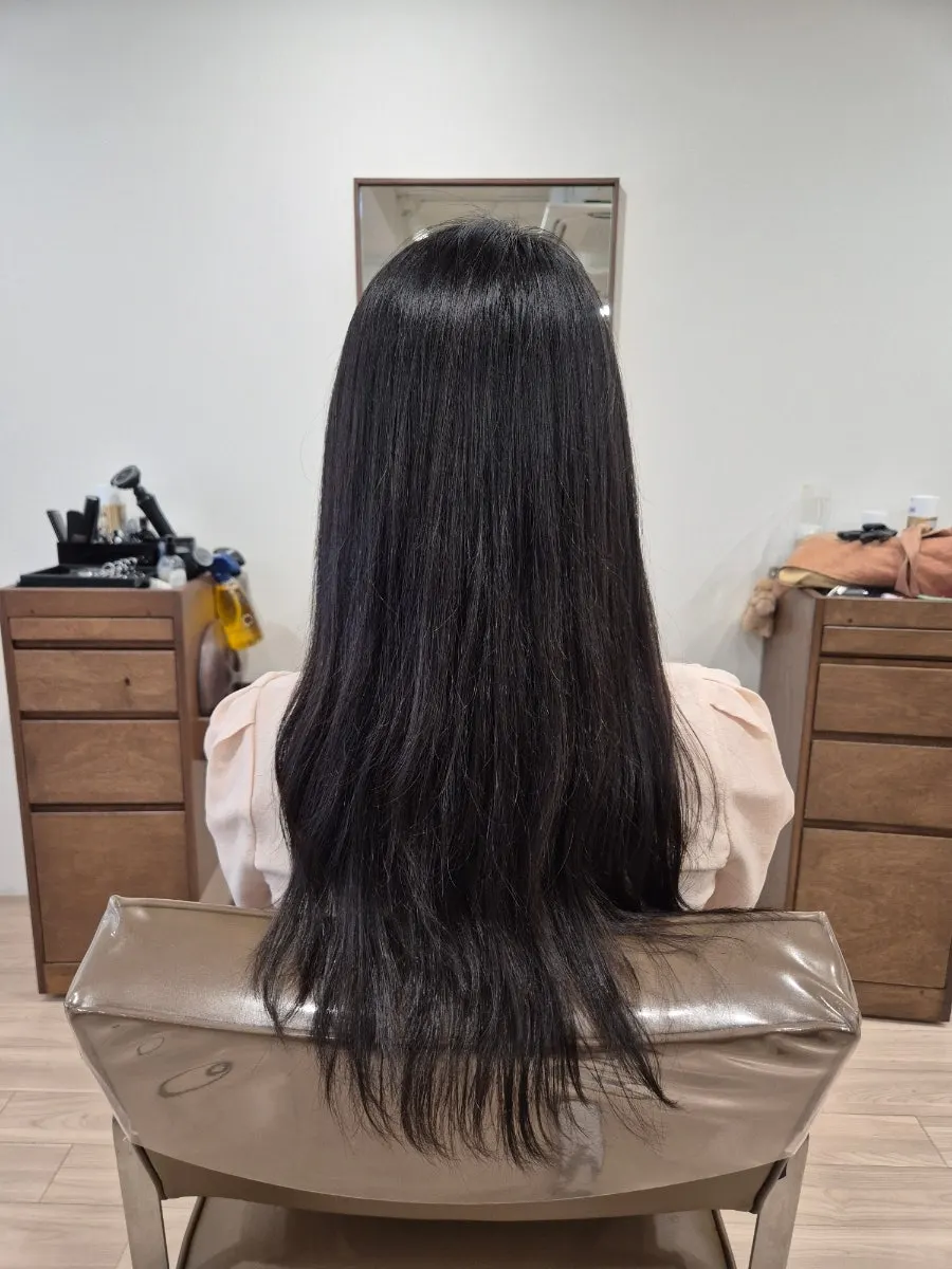 Hair condition before the CS curl perm