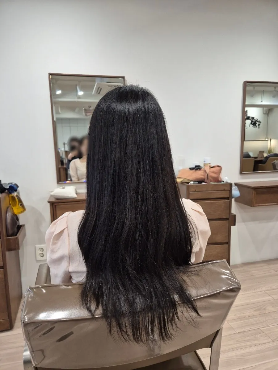 Hair before the CS curl perm