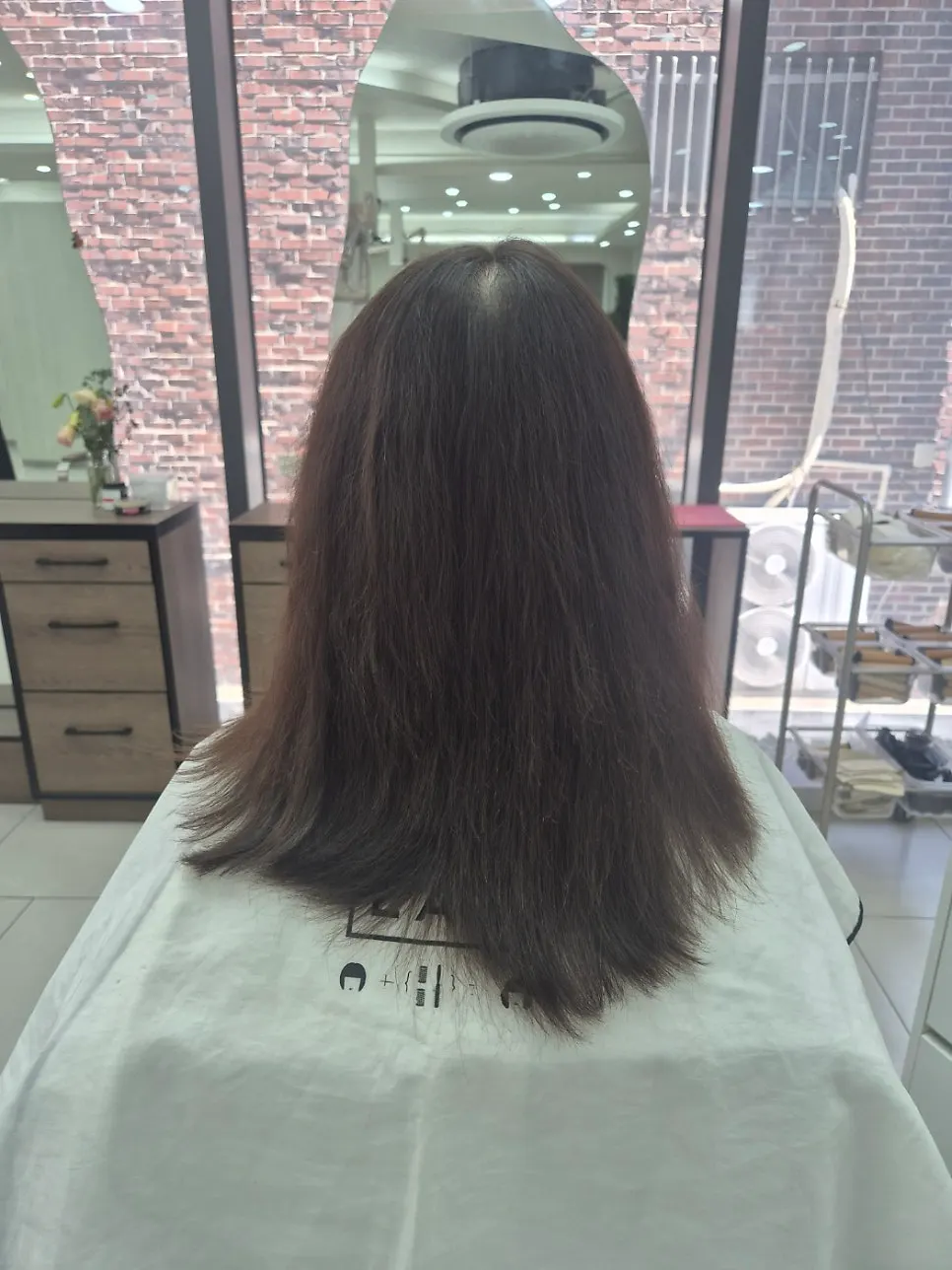 Hair condition before the layered cut