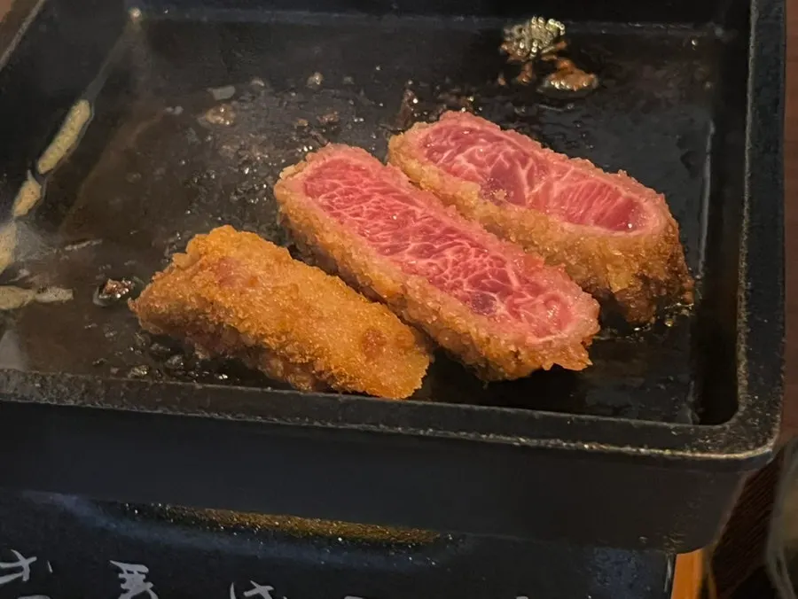 직접 구워 먹는 규카츠 식사