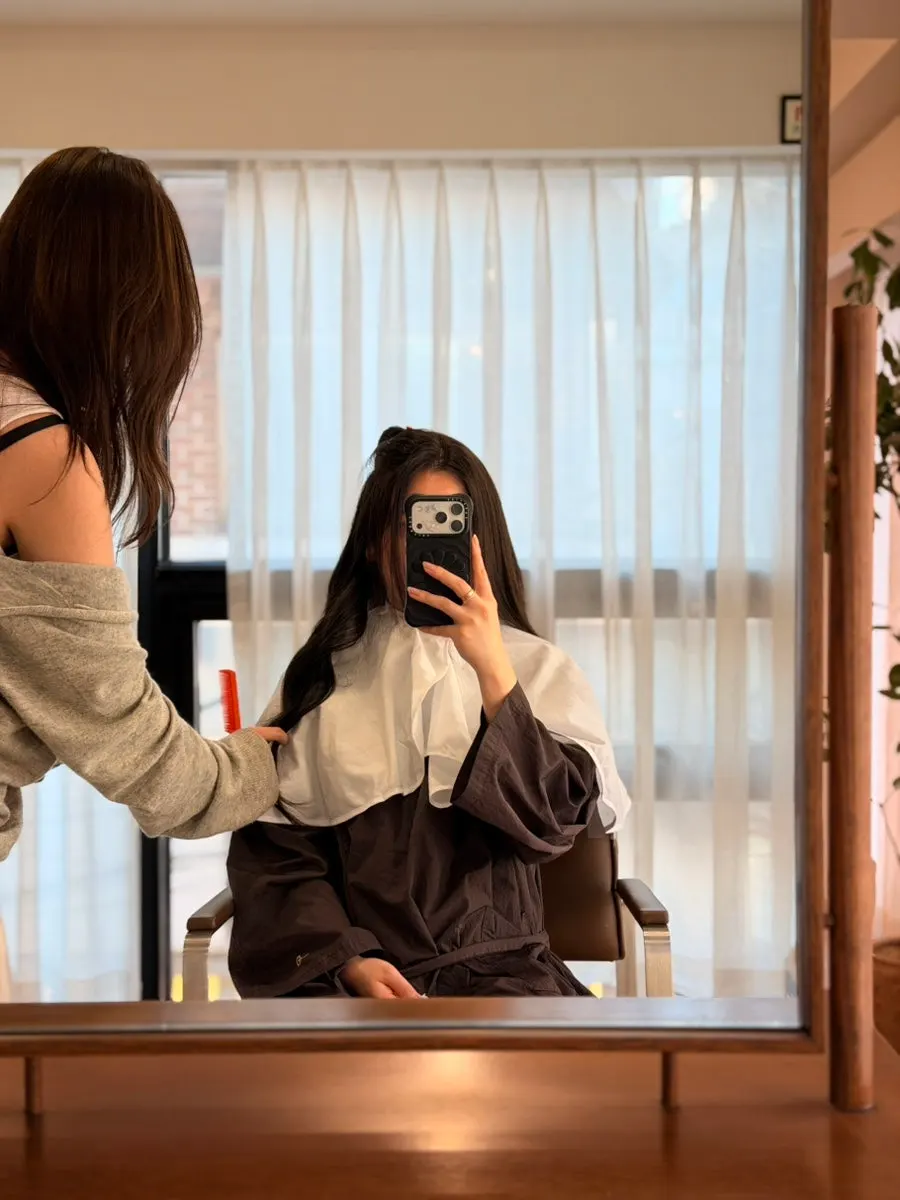가을 톤다운 염색을 마친 롱헤어 모습