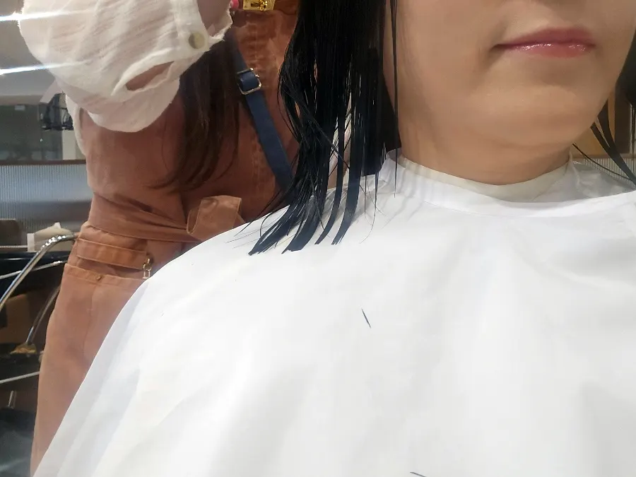 Bob line shaped up after trimming the ends