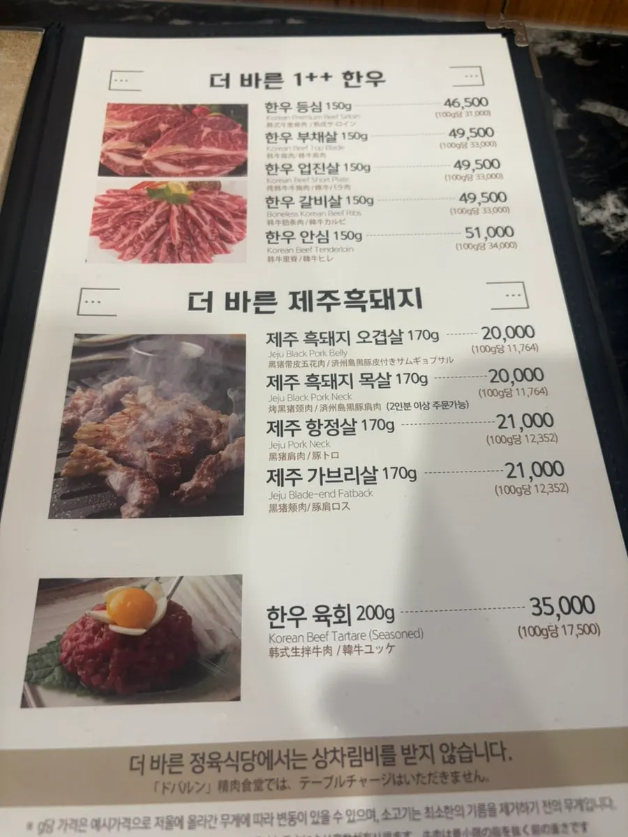 Contents of the Bareun Whole Cow Hanwoo beef set