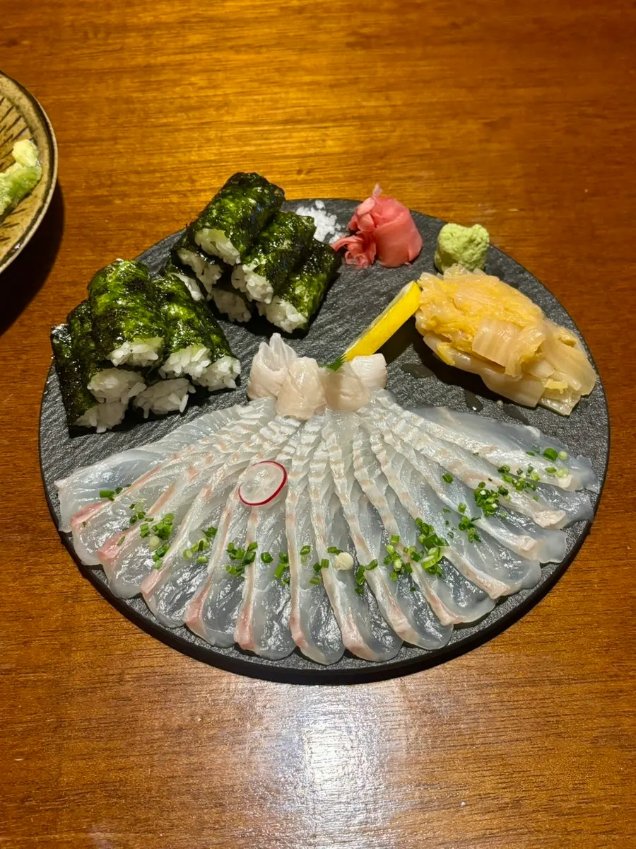 A plate of flounder sio sanhap at Izakaya Goko