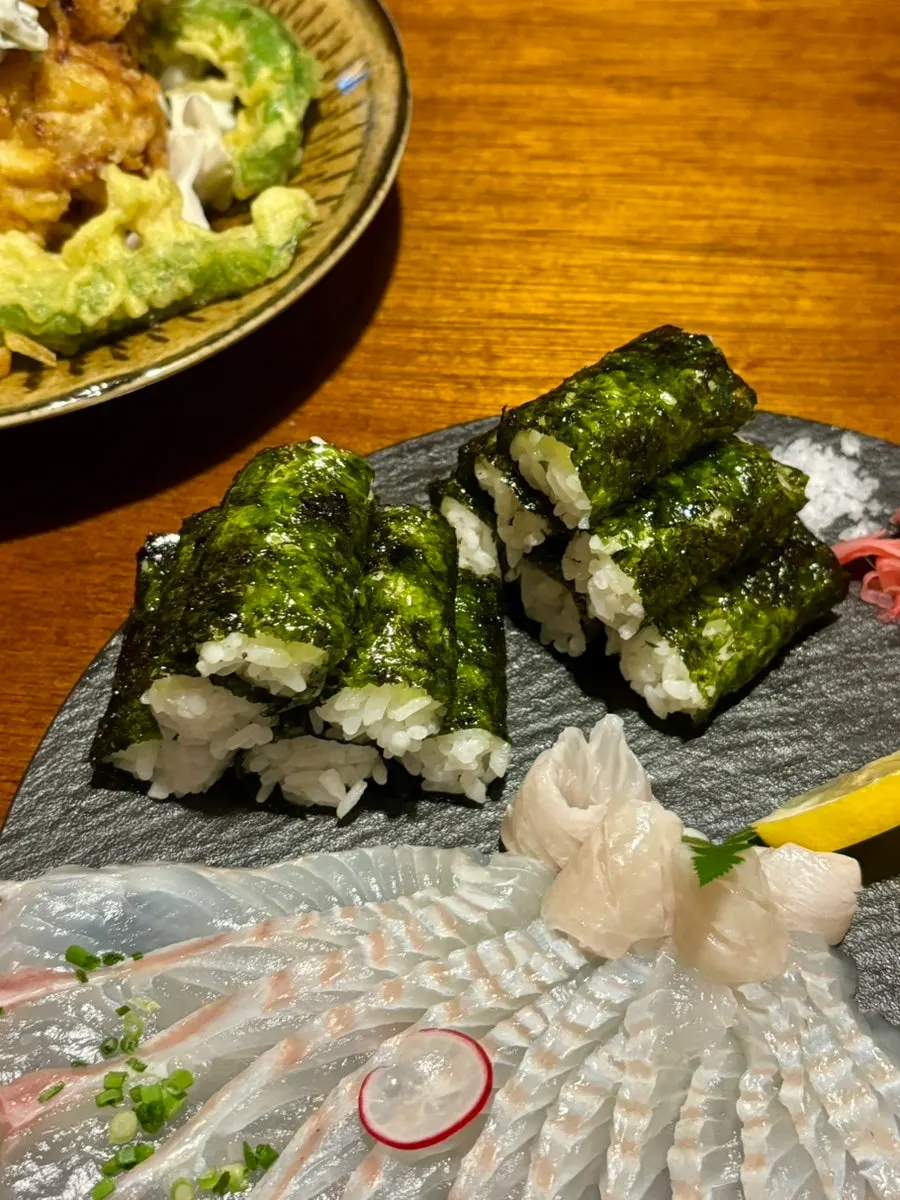 A single piece of flounder salt gimbap