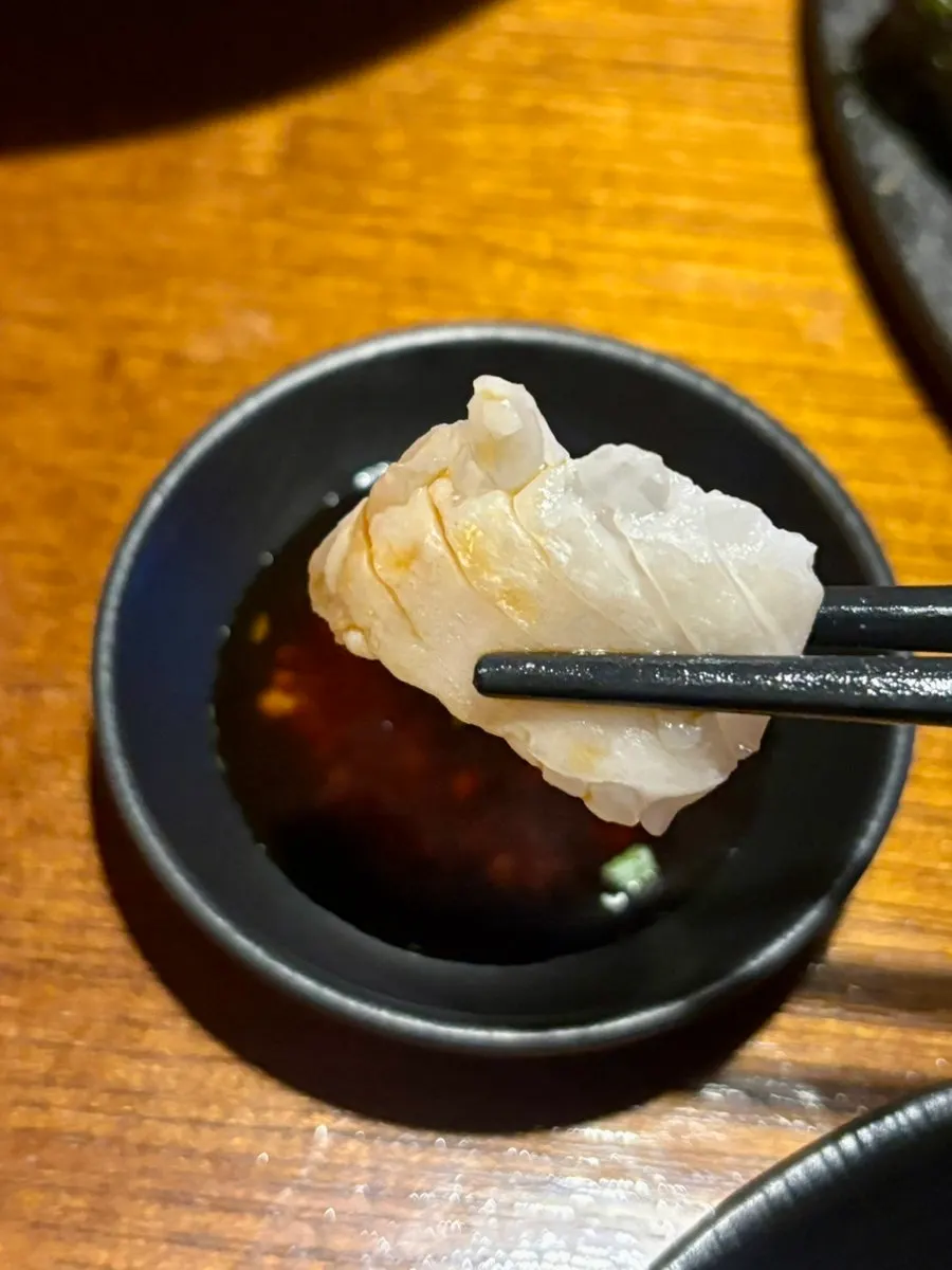 Chewy flounder fin sashimi
