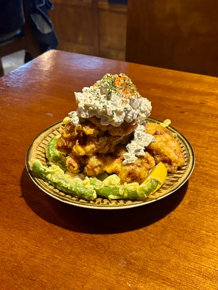 Chicken nanban topped with tartar sauce