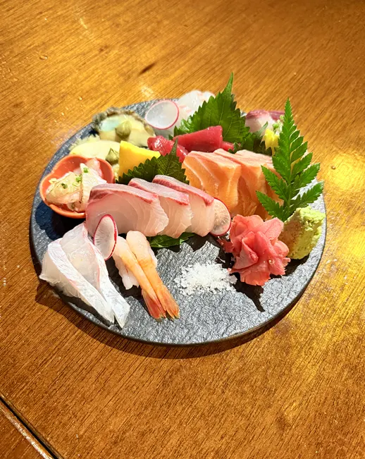 Goko sashimi for two, plated