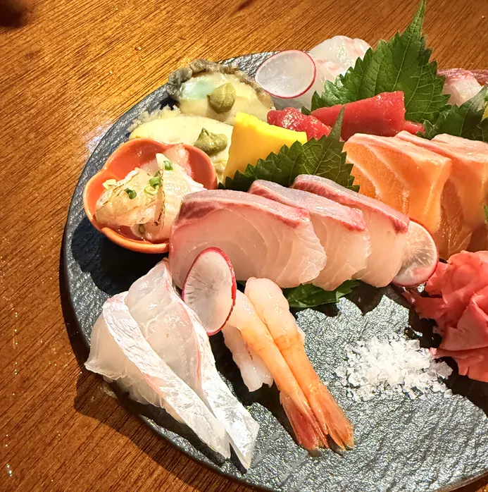 Lightly seared flounder fin sashimi