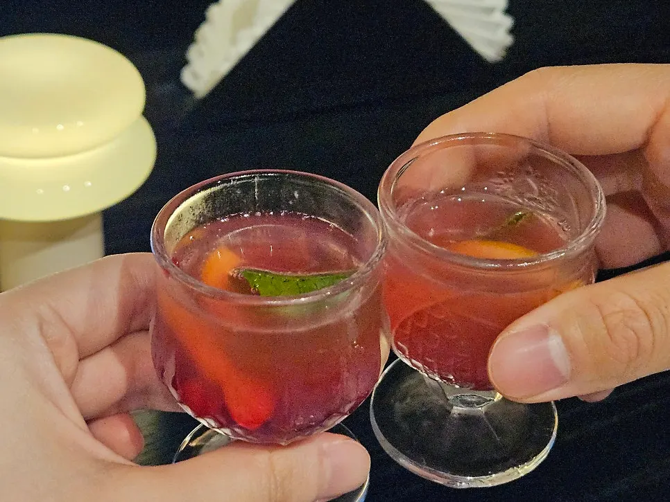 Alcoholic opening drink at Flat Nine
