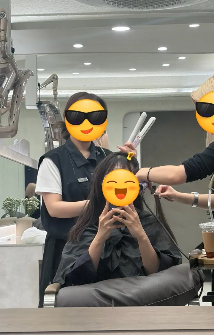 Heat styling with a flat iron
