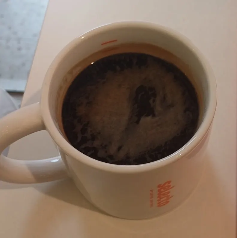 Ordered coffee and fold pork sandwich