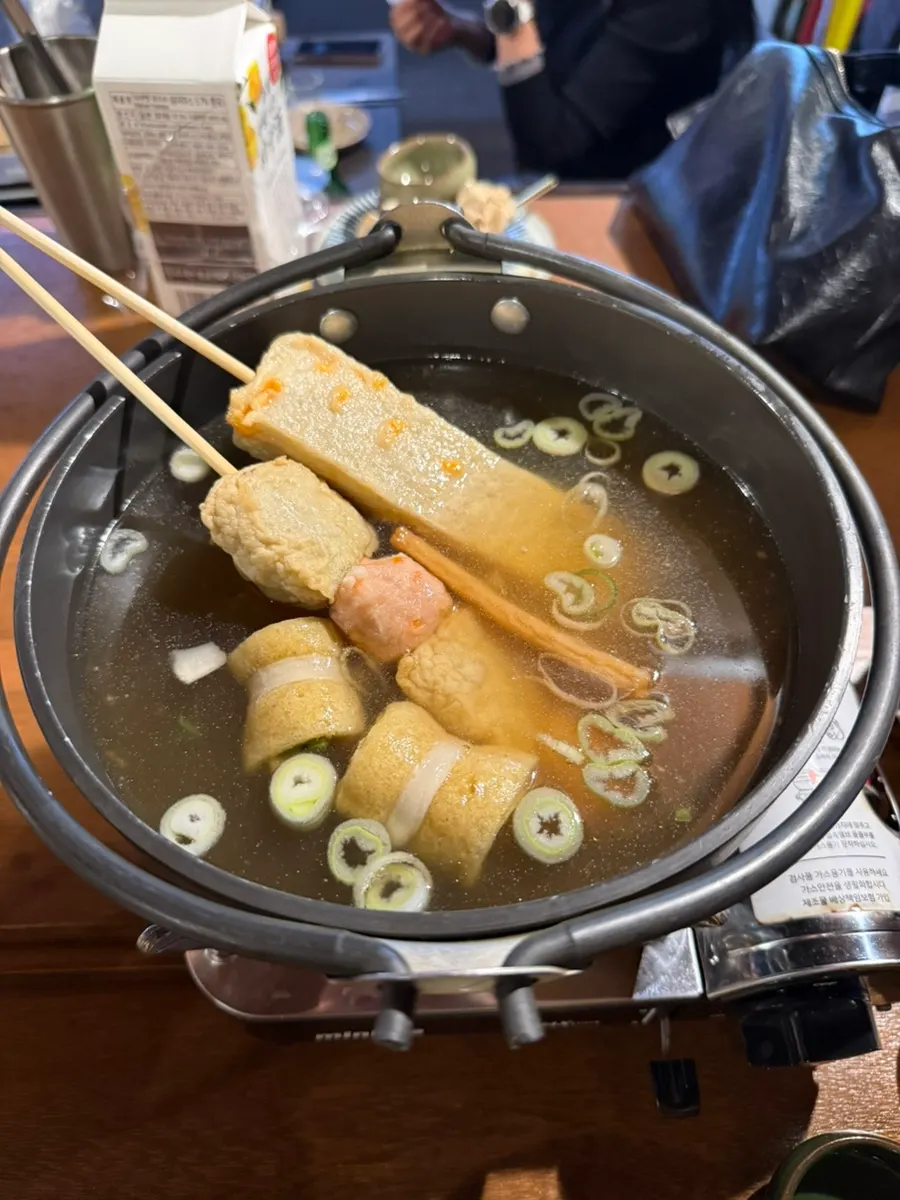 Fresh pot of mild oden broth served upon ordering