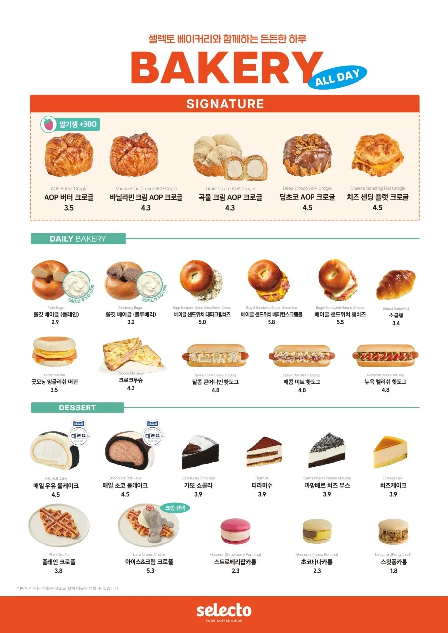 Selecto Coffee menu board